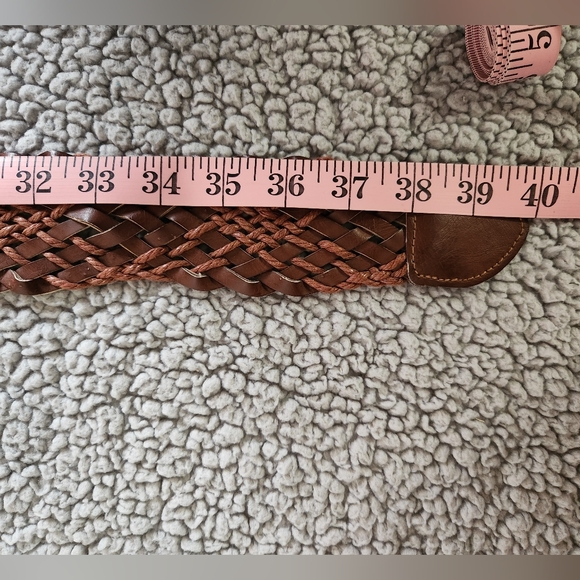 Braided Brown Leather Belt - Picture 3 of 3